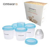 4pcs Cmbear Beast Milk Storage Snack Cups 6oz/180mL + adapter + 1nipple set - InspiringWMN