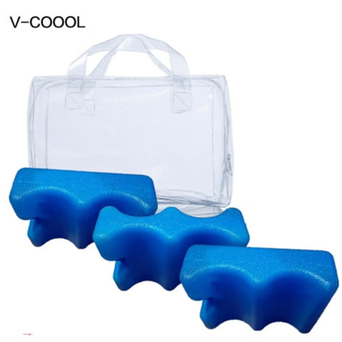 V-coool transparent clear waterproof zipper hand bag+3pc double contour wave reusable ice brick pack - InspiringWMN