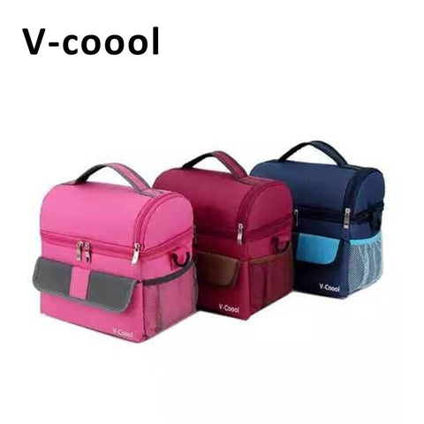 V-Coool Classic Double Deck Thermal Insulated Cooler Lunch Bag - InspiringWMN